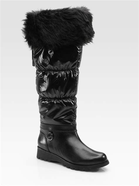 michael kors black winter boots|Michael Kors thigh high boots.